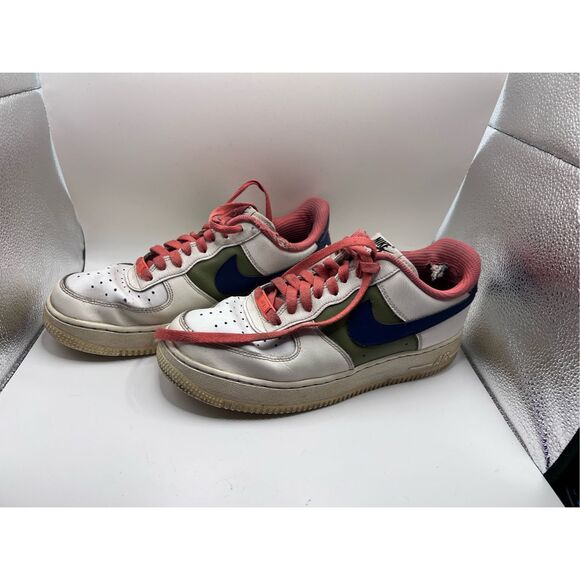 Nike 13 Air Force 1 Low ID By You Blue Green Salmon Gym Shoes Sneakers size‎ 9 - Picture 1 of 10